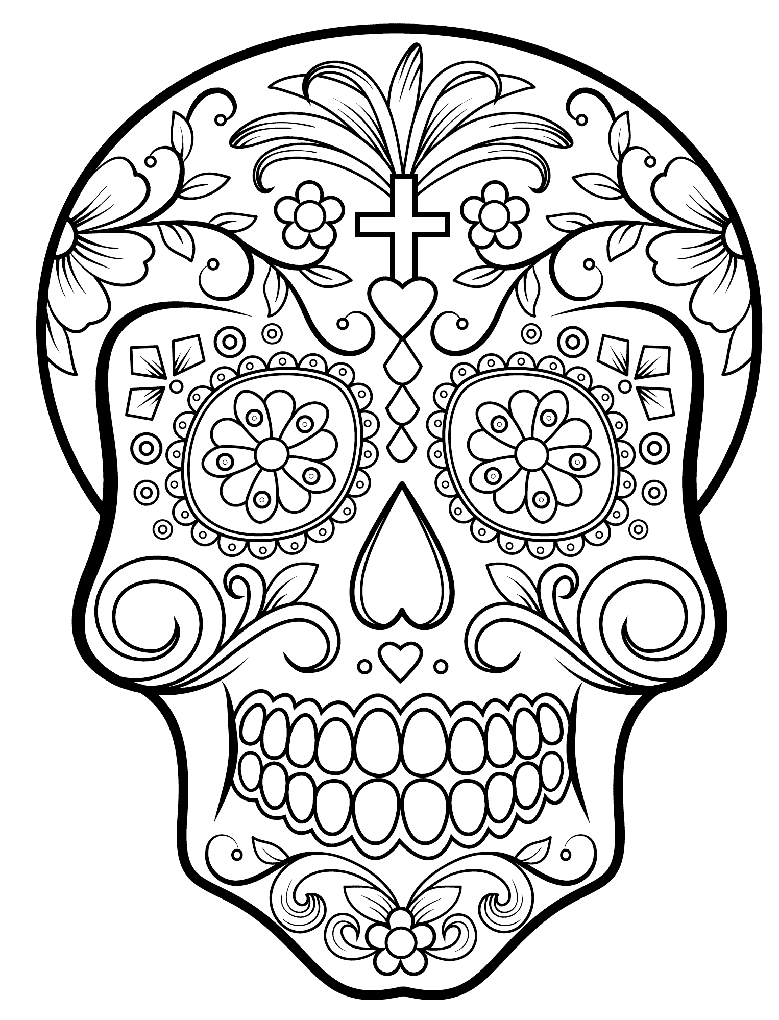 dia de los muertos esqueleto para colorear