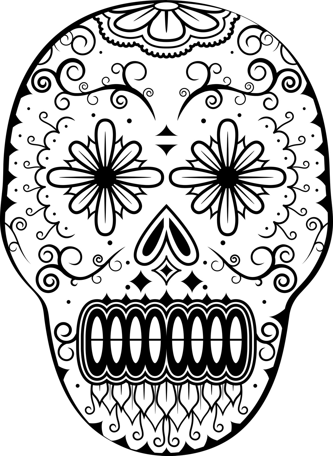 dia de los muertos esqueleto para colorear