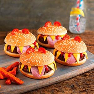 Receta de hamburguesa vampiro